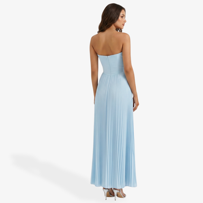 Maxi Dress Women's Strapless Corset Bodice Pleated