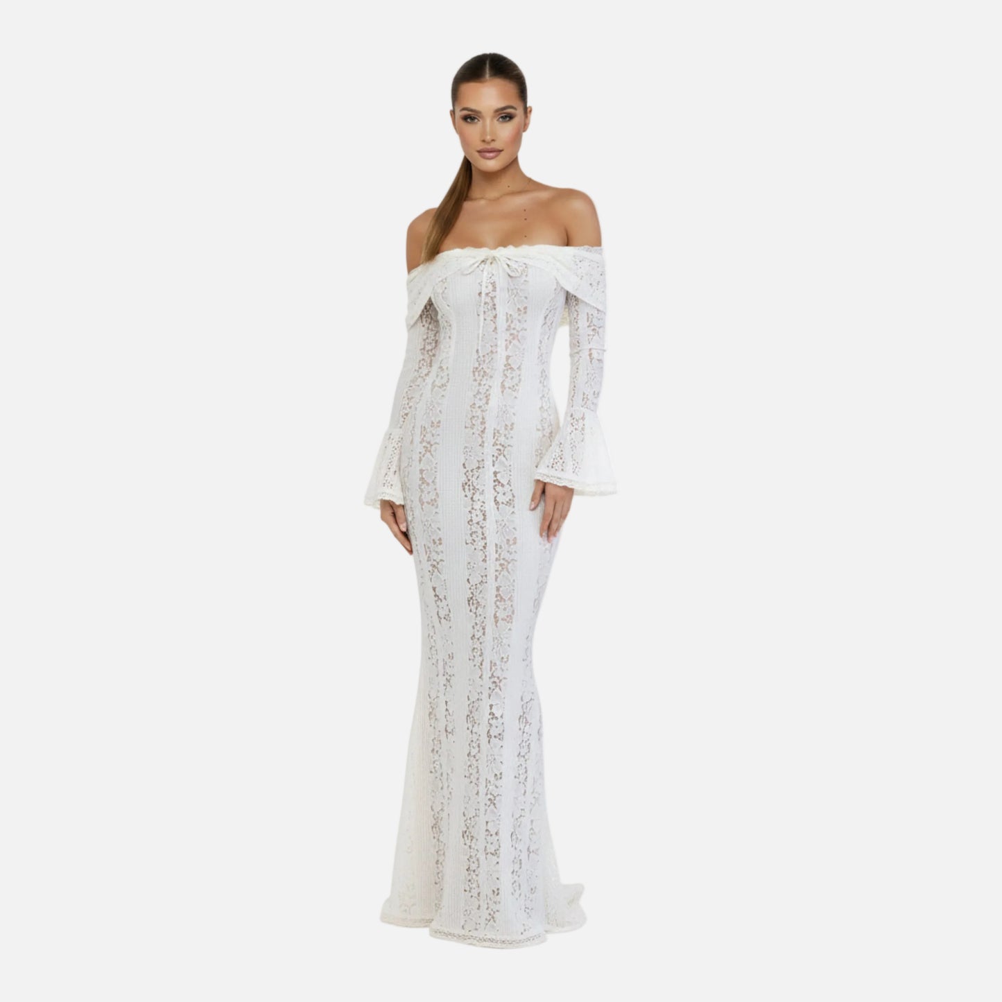 Maxi Dress Women's Lace Off Shoulder