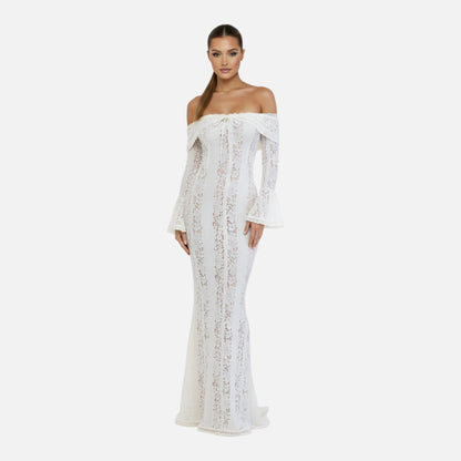 Maxi Dress Women's Lace Off Shoulder