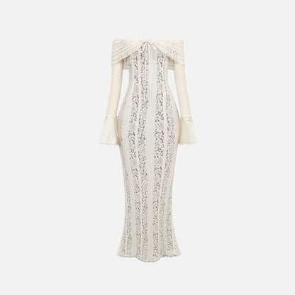 Maxi Dress Women's Lace Off Shoulder