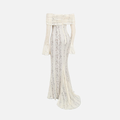 Maxi Dress Women's Lace Off Shoulder