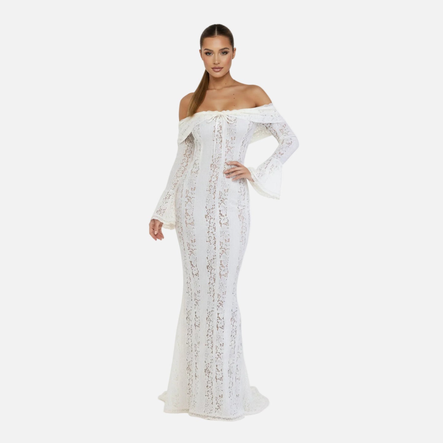 Maxi Dress Women's Lace Off Shoulder