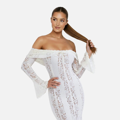 Maxi Dress Women's Lace Off Shoulder