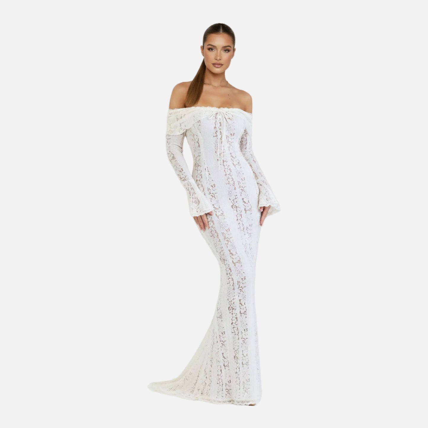 Maxi Dress Women's Lace Off Shoulder