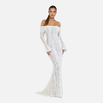 Maxi Dress Women's Lace Off Shoulder
