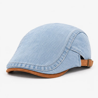 Men's Flat Cap | Retro Denim Newsboy Hat
