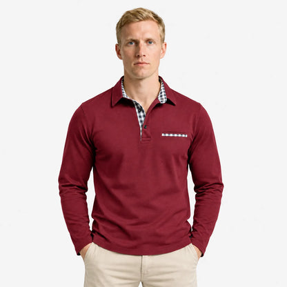Men's Long-Sleeved Polo Shirt | Smart-Casual Comfort Fit