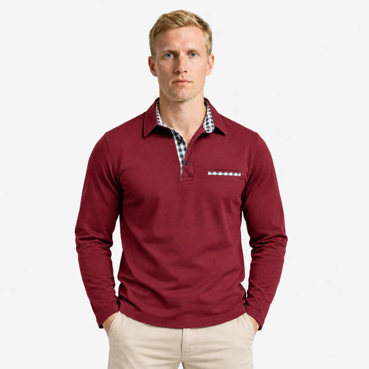 Men's Long-Sleeved Polo Shirt | Smart-Casual Comfort Fit