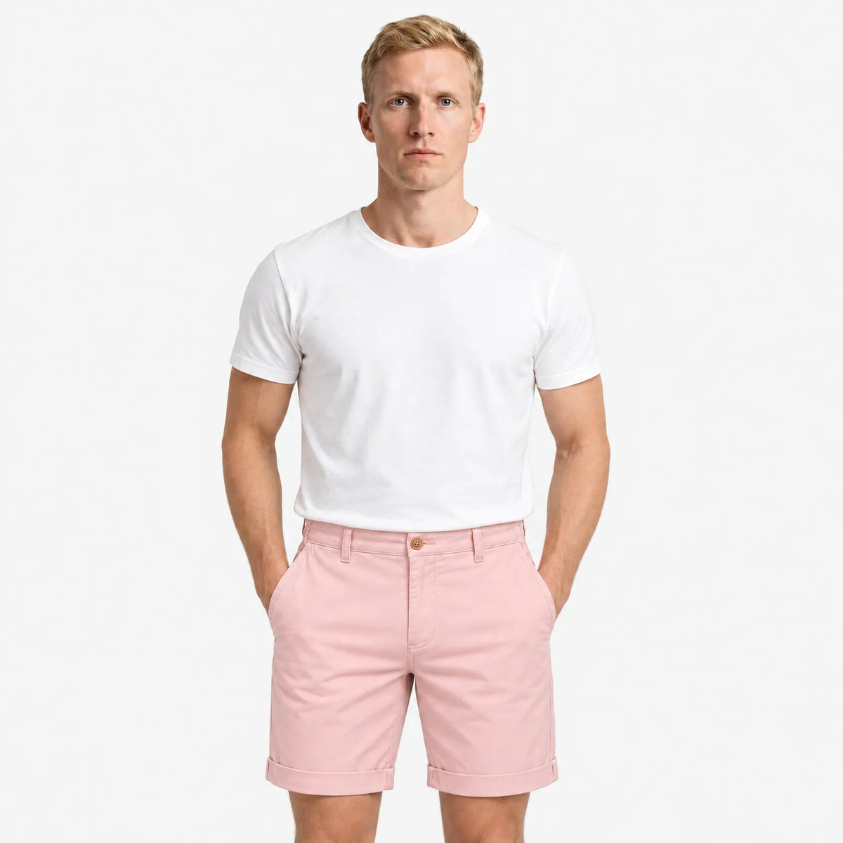 Men's Tailored Summer Shorts - Lightweight Polyester Twill Casual Fit