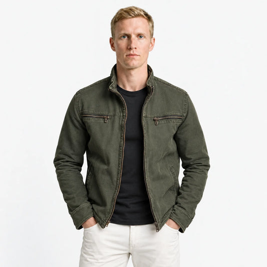 Men's Vintage Zip Jacket - Stand-Collar Autumn Winter Layer