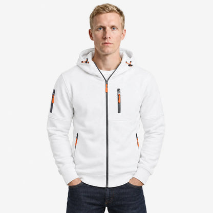 Men's Zip-Up Hoodie | Sporty Style with Hood & Pockets