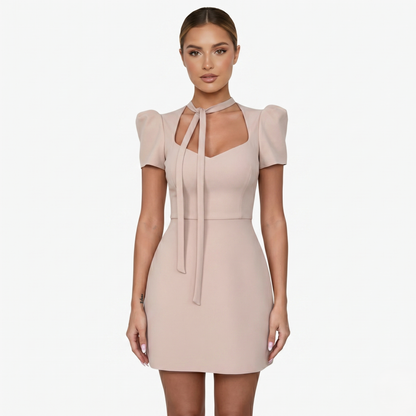 Mini Dress Women's Sweetheart Neck Puff Sleeve