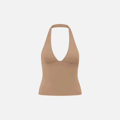 Halter Top Women's V-neck Fitted
