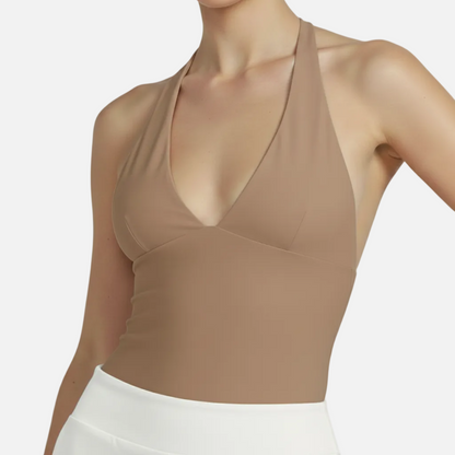 Halter Top Women's V-neck Fitted