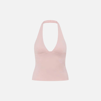 Halter Top Women's V-neck Fitted