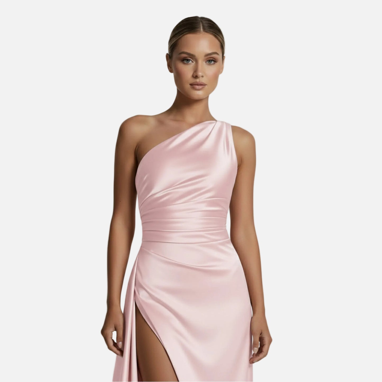 Maxi Dress Women's One Shoulder Satin Slit