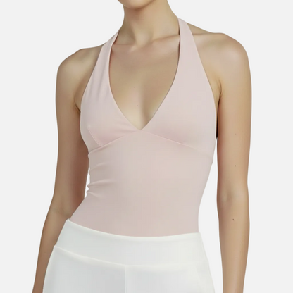 Halter Top Women's V-neck Fitted