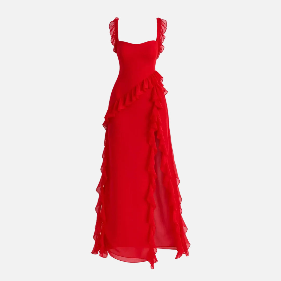 Mavenburry | Women’s Sleeveless Ruffle Detail Maxi Dress