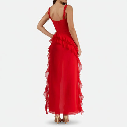 Mavenburry | Women’s Sleeveless Ruffle Detail Maxi Dress