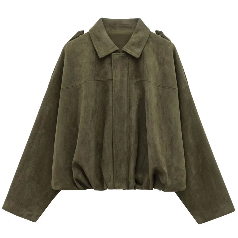 Suedine Bomber Jacket