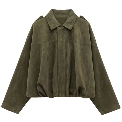 Suedine Bomber Jacket