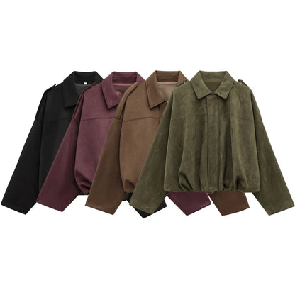 Suedine Bomber Jacket