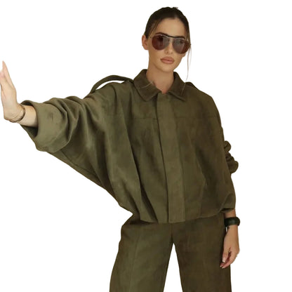 Suedine Bomber Jacket