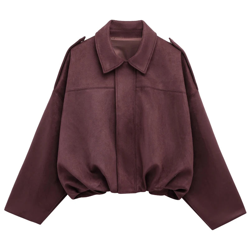 Suedine Bomber Jacket