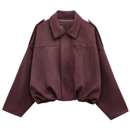 Suedine Bomber Jacket