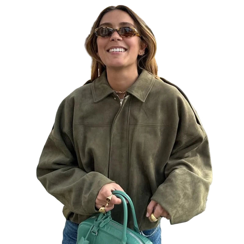 Suedine Bomber Jacket