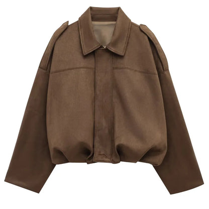 Suedine Bomber Jacket