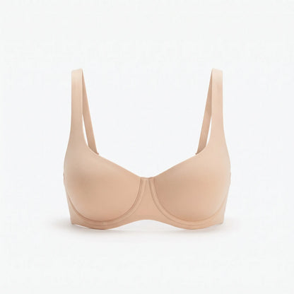 Seamless Balconette Bra with Double-Layer Cups, Lift and Shape Without Padding