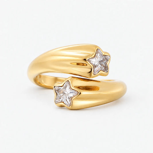Star Ring – Adjustable Gold Wraparound Star Ring