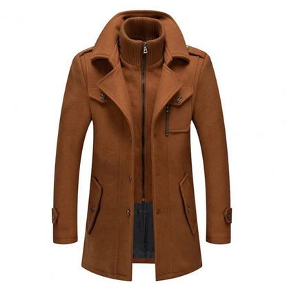 Stylish Men's Coat with Double Collar - Milan
