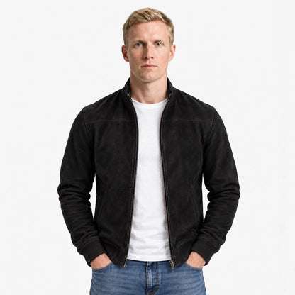 Suede Bomber Jacket for Men