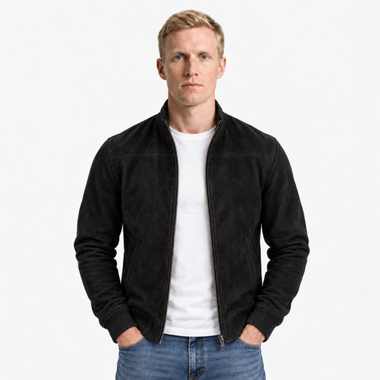 Suede Bomber Jacket for Men