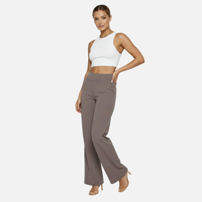 High Waisted Pants Women’s Pull-on Straight Leg