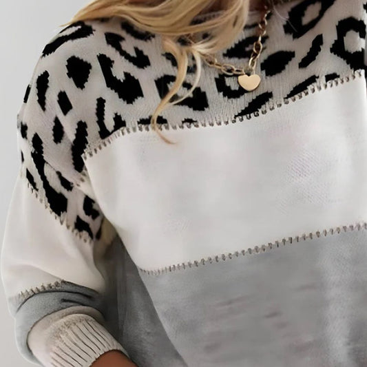 Warm Panther Print Women's Jumper - Sienna