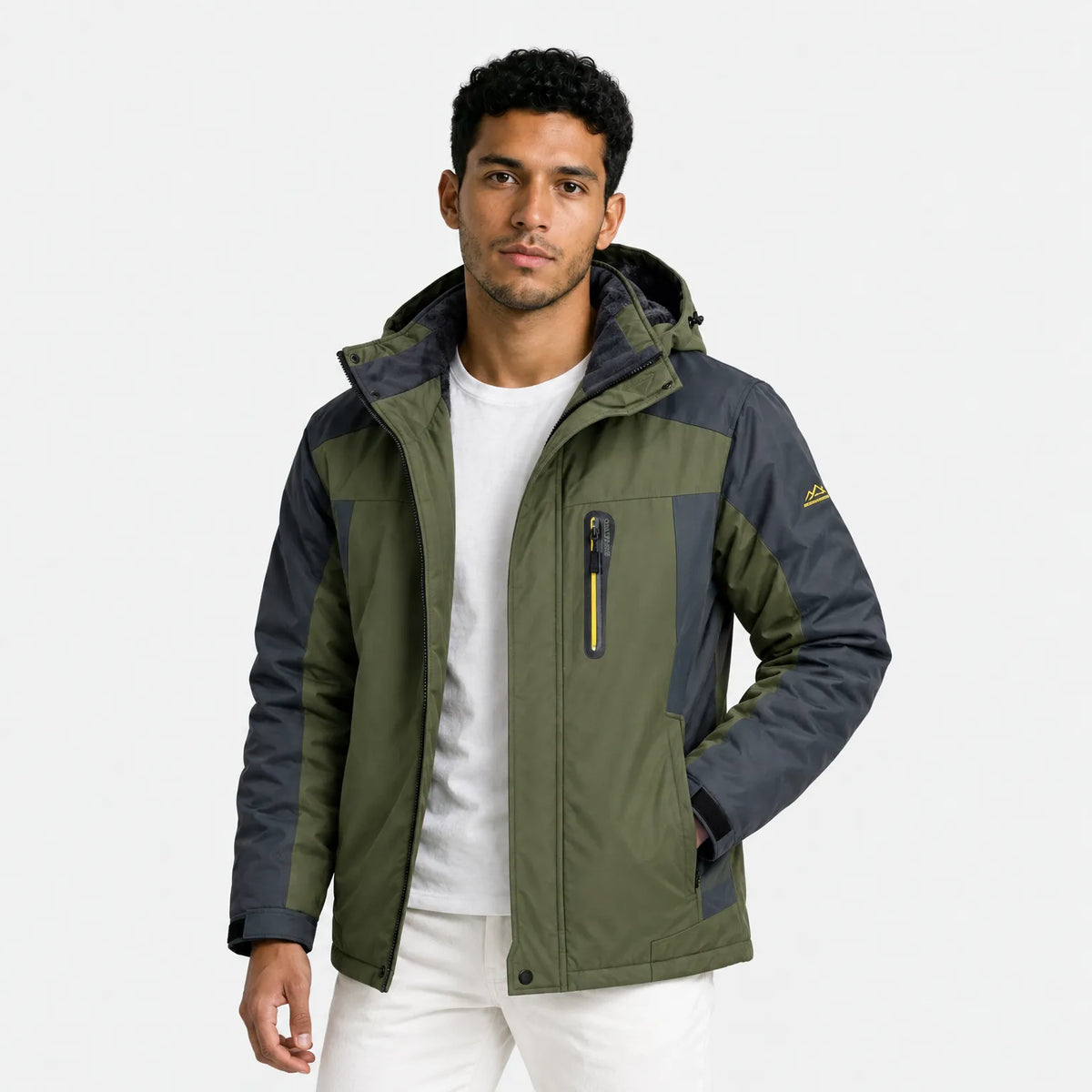 Warm and Waterproof Men's Fleece Jacket with Hood - Logan