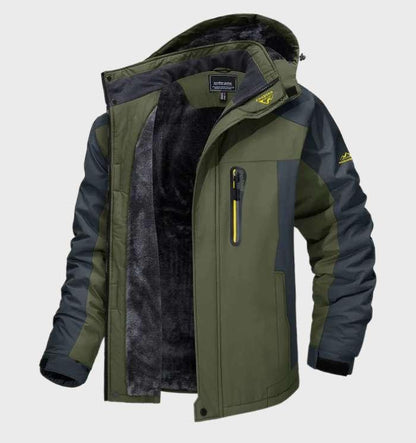 Warm and Waterproof Men's Fleece Jacket with Hood - Logan