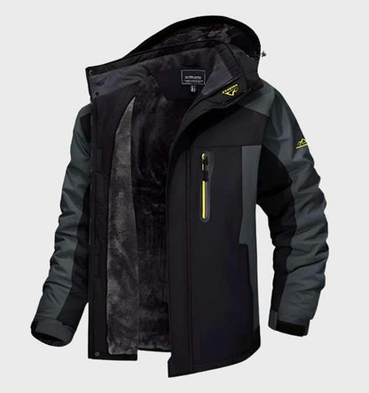 Warm and Waterproof Men's Fleece Jacket with Hood - Logan