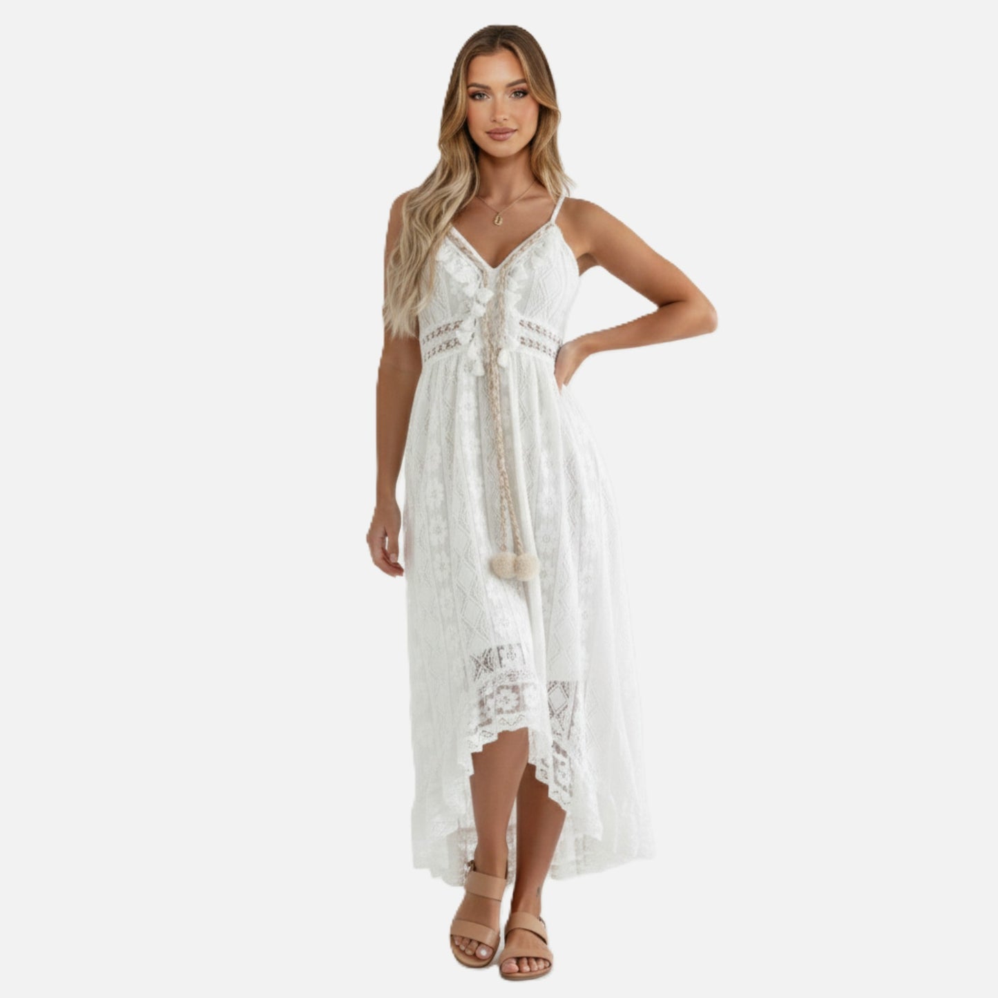 Midi Dress Women's Lace Bohemian Style