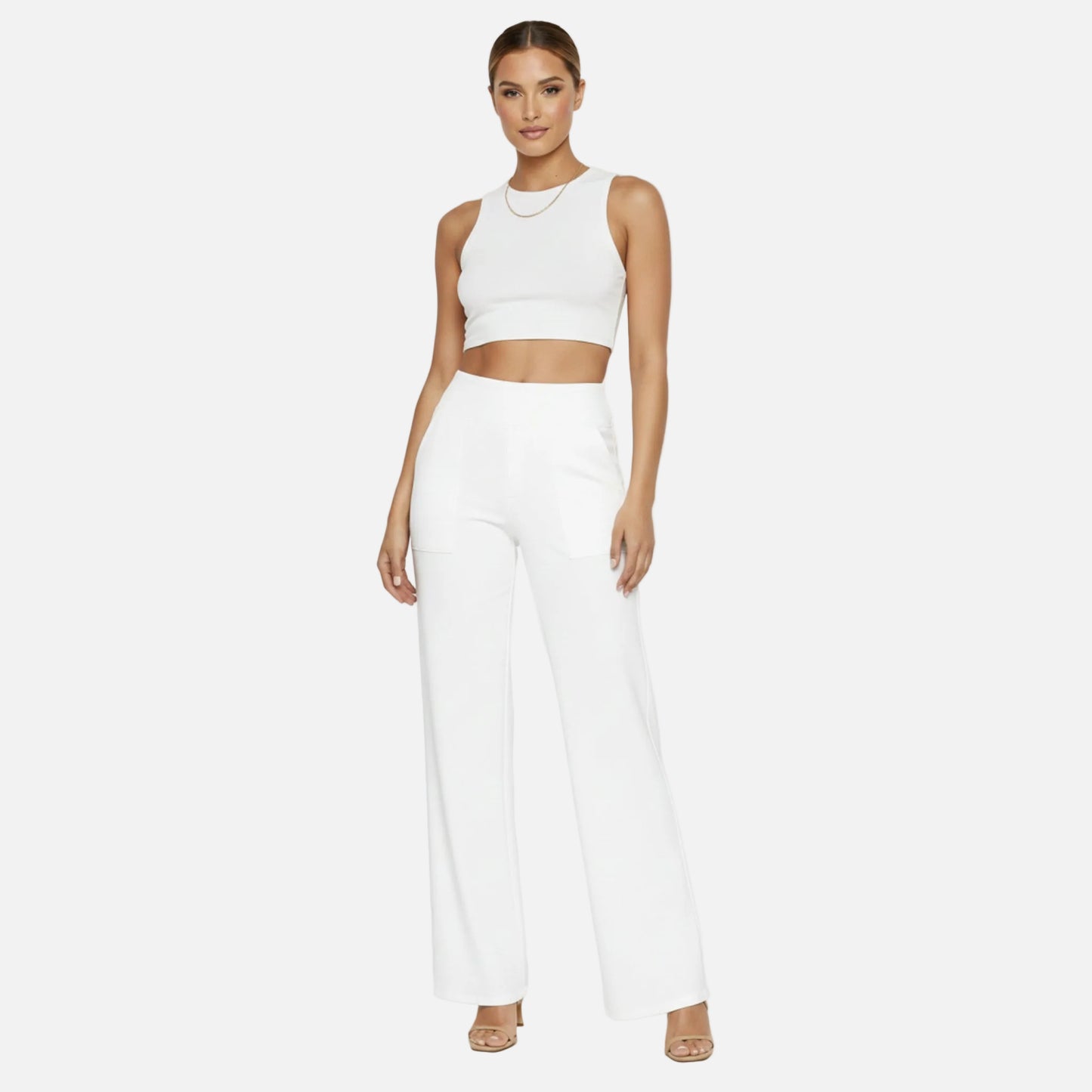 High Waisted Pants Women’s Pull-on Straight Leg