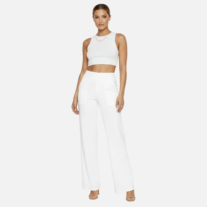 High Waisted Pants Women’s Pull-on Straight Leg