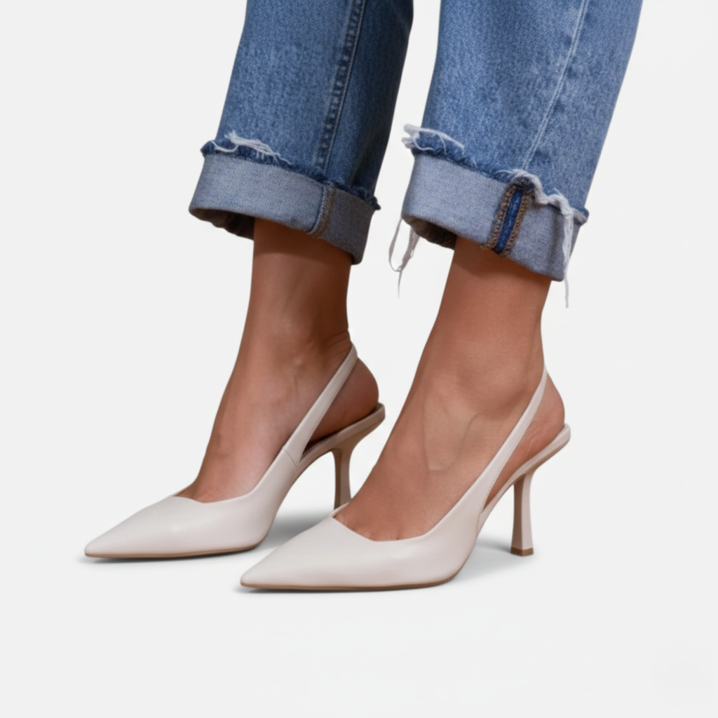 Slingback Heel Women's Pointed Toe Kitten Heel