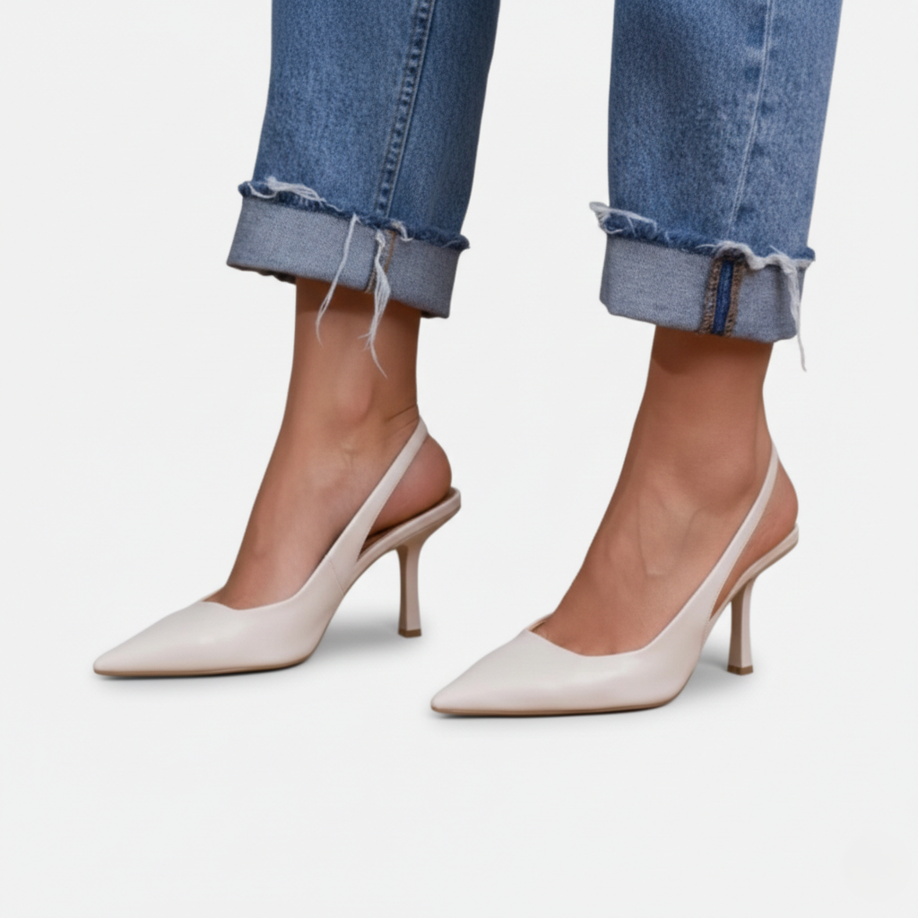 Slingback Heel Women's Pointed Toe Kitten Heel