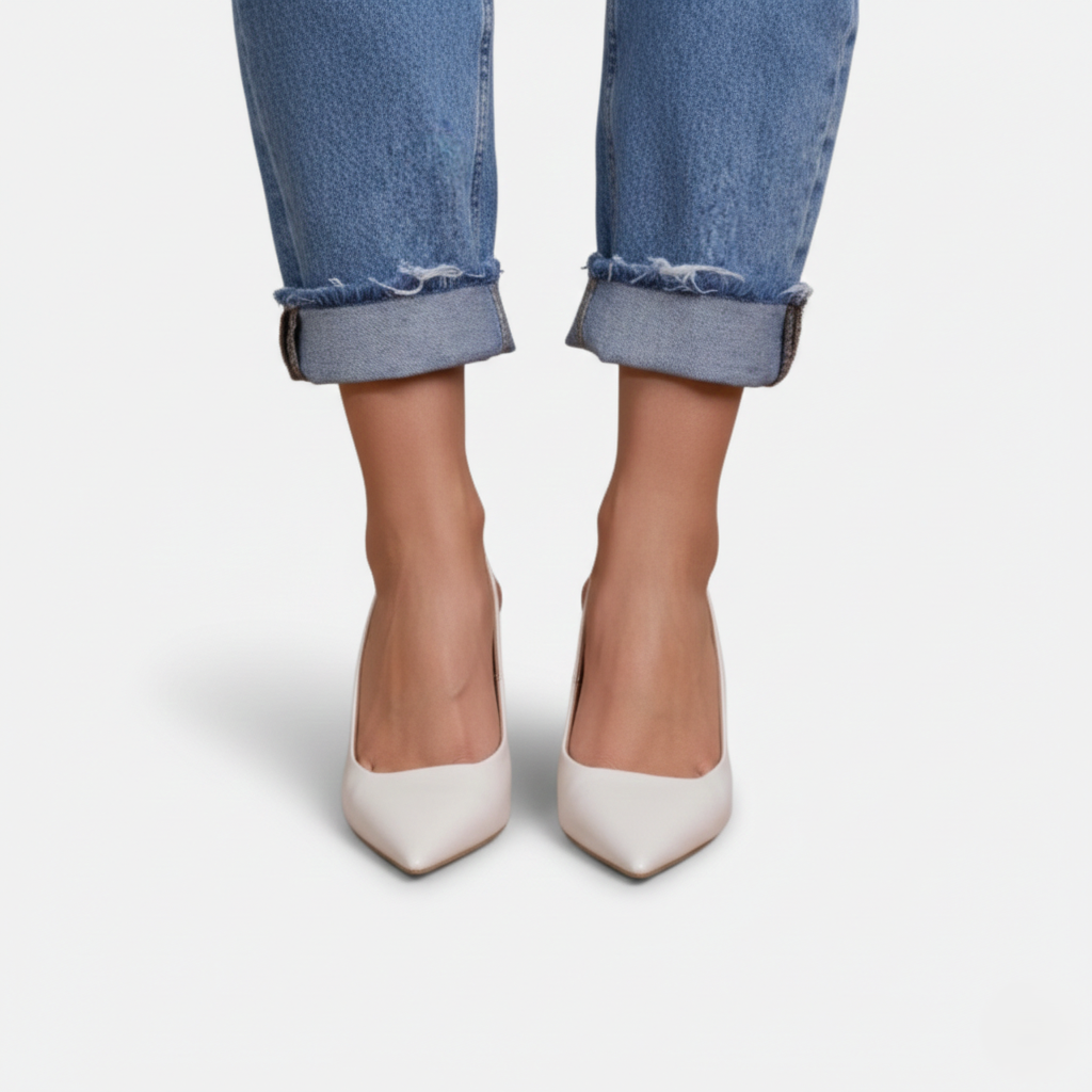 Slingback Heel Women's Pointed Toe Kitten Heel