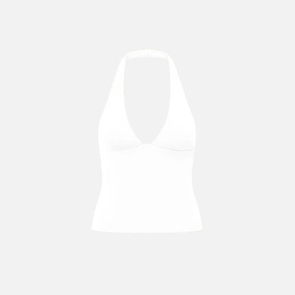 Halter Top Women's V-neck Fitted