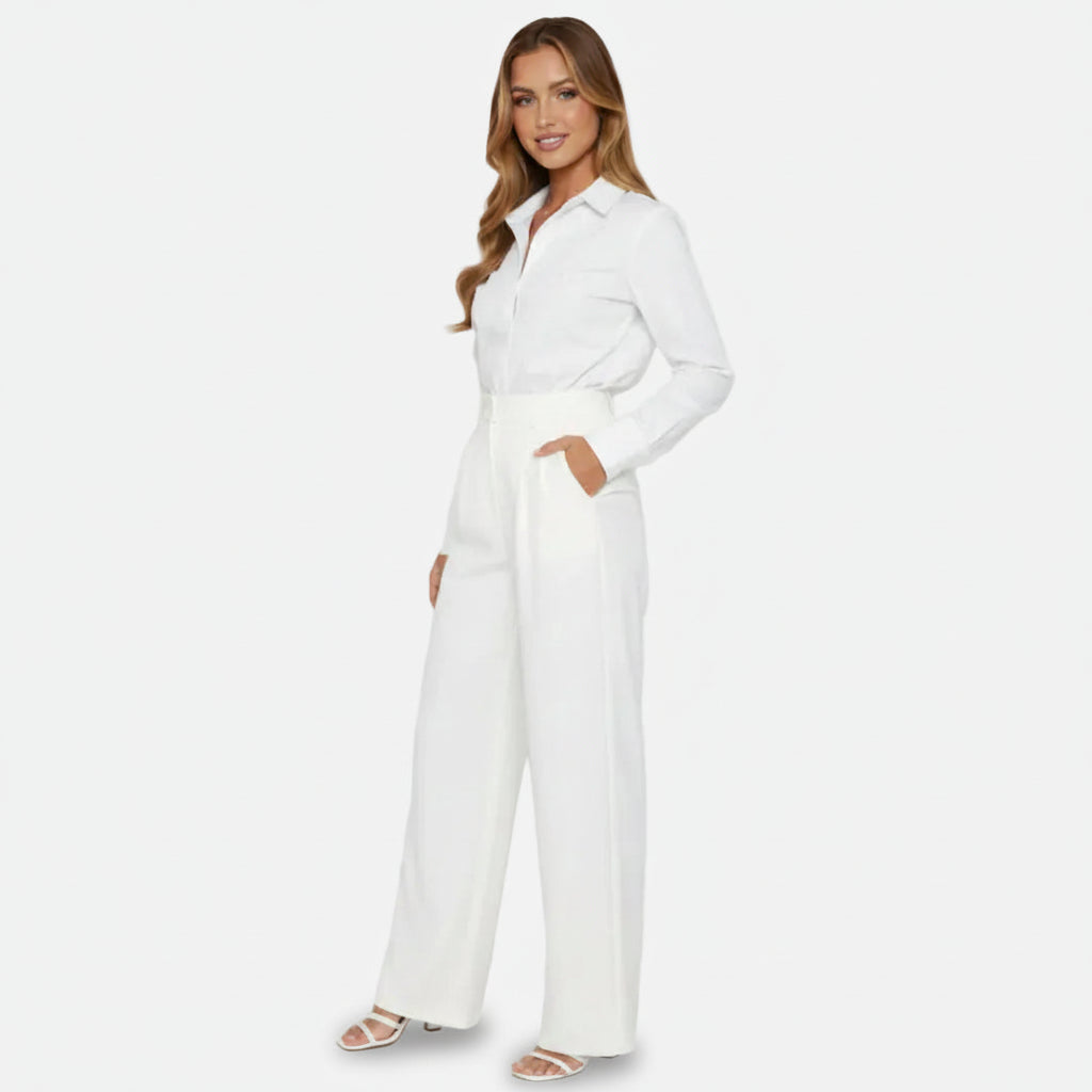 Mavenburry | Women’s High Waisted Wide Leg Tailored Trousers