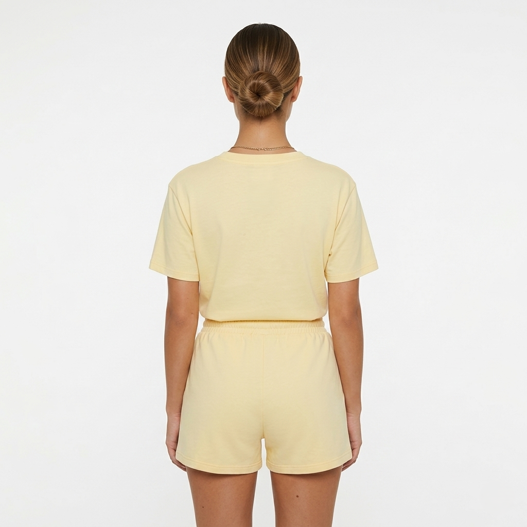 Loungewear Set Women's T-shirt and Drawstring Shorts Print